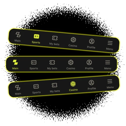 The Parimatch app offers an organised and zoned interface.