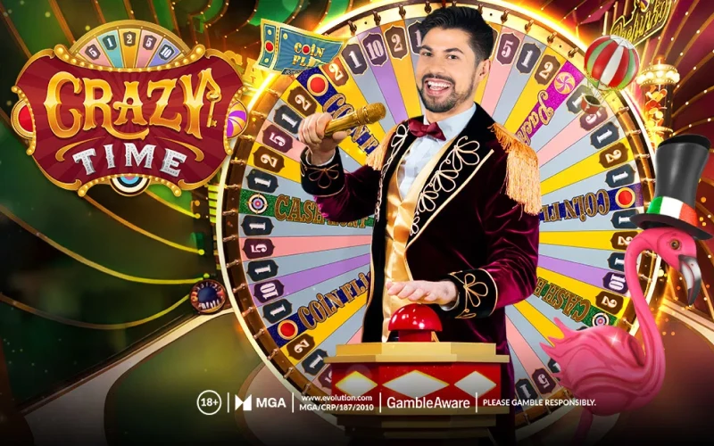 Enjoy Crazy Time game show game at Parimatch casino.