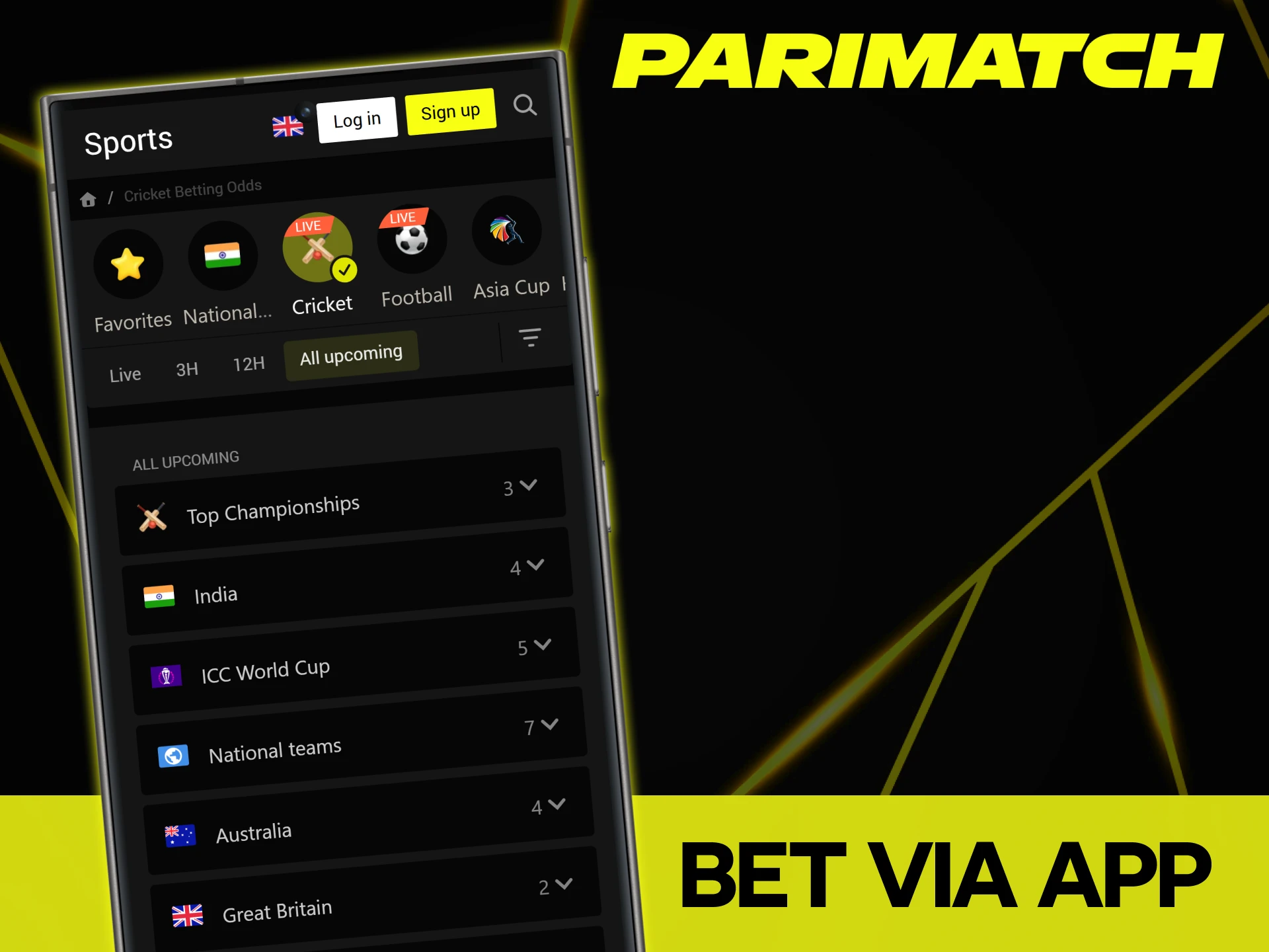 Parimatch app makes cricket betting fast and simple.