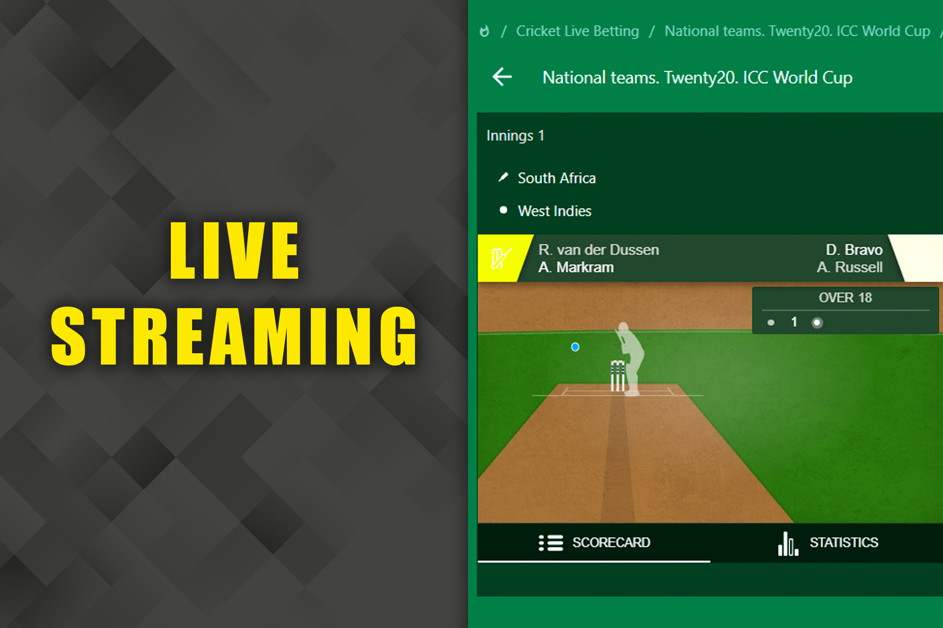 If you open the match page in the app, you can watch the broadcasting online.