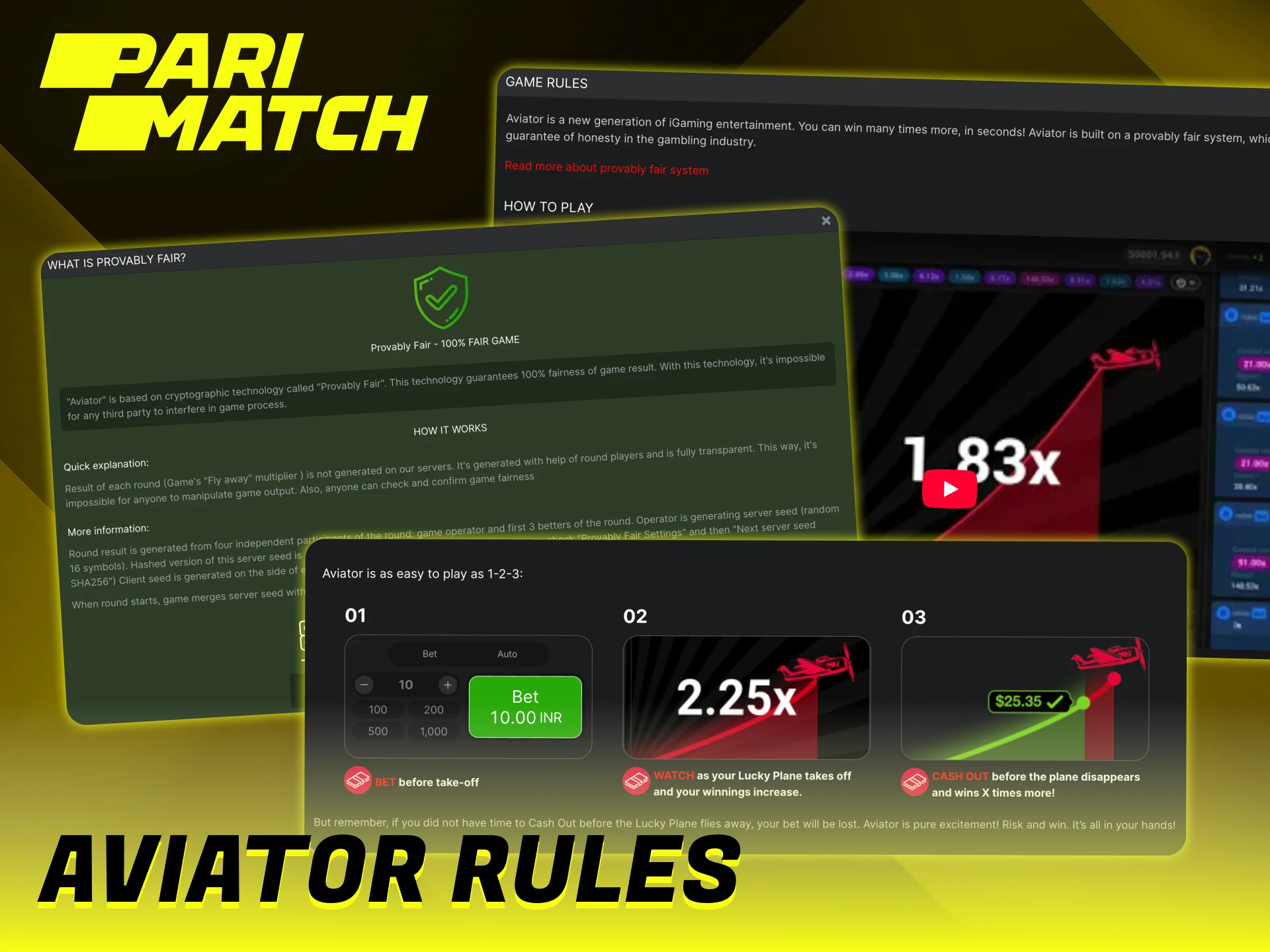 Learn rules of Parimatch Aviator before start playing.