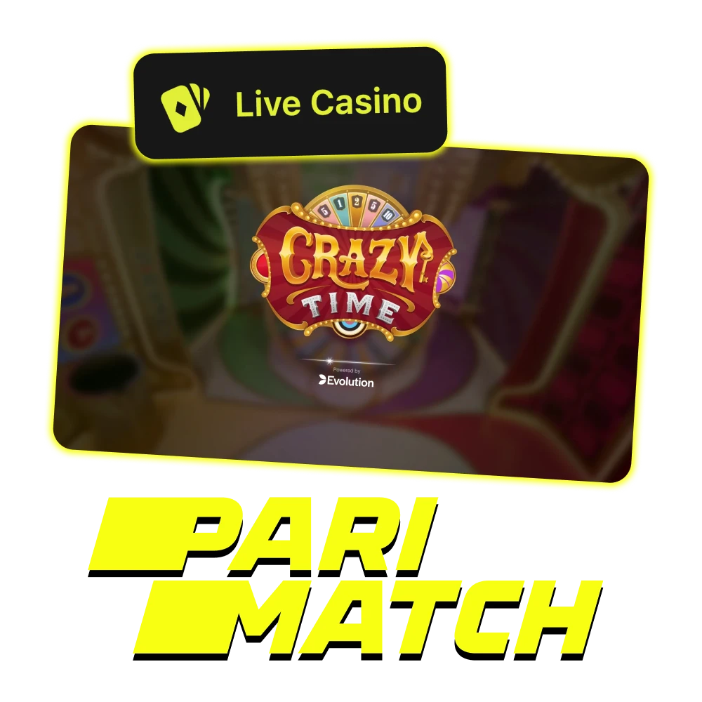 Play Crazy Time game at official Parimatch live casino.