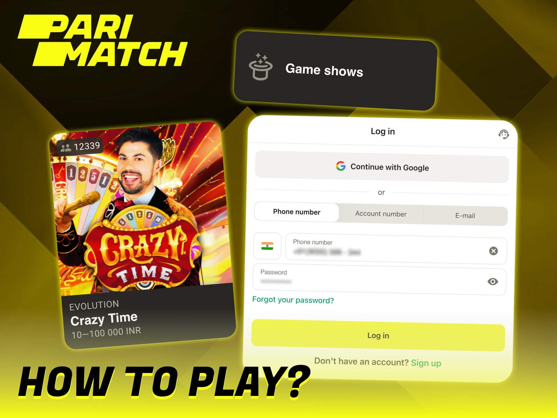 Playing Crazy Time at live Parimatch is not difficult.