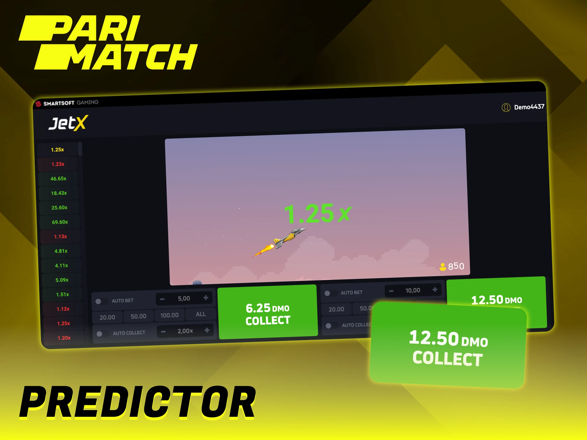 Come across the Parimatch JetX predictor offer.