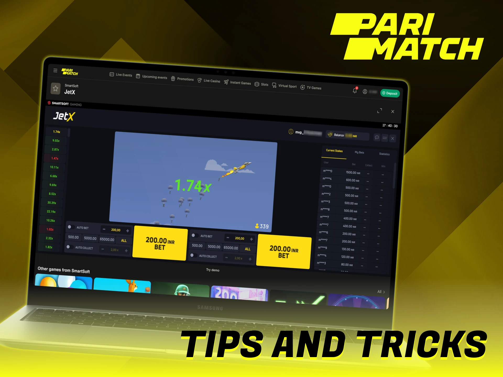 Follow the tips to increase your winnings at Parimatch JetX.
