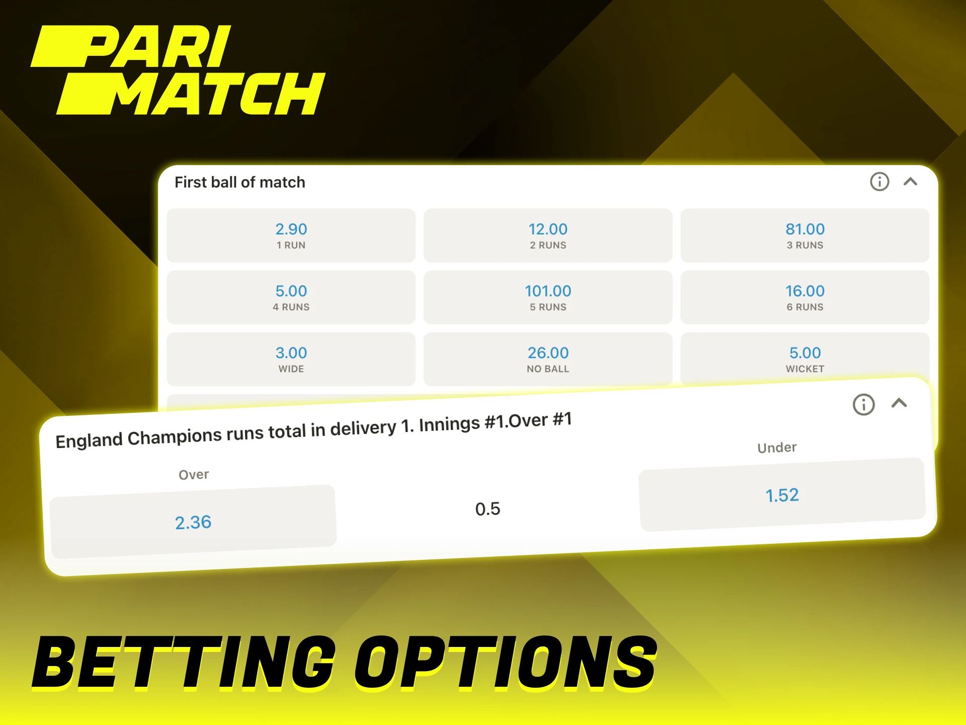 There are many betting options in Parimatch sportsbook.