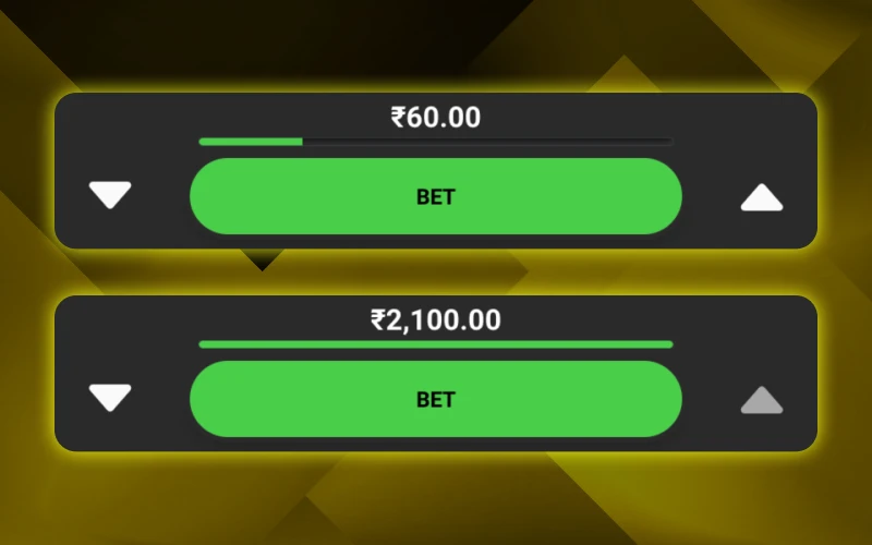 Choose the size of the bets at Parimatch Plinko game.
