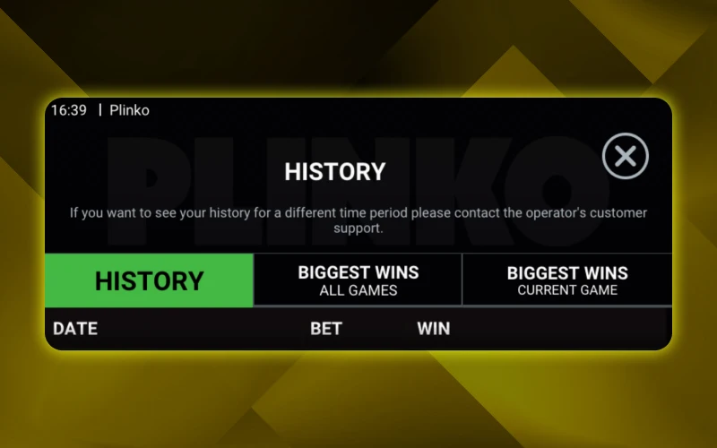 You can view previous Plinko games and the results at Parimatch.