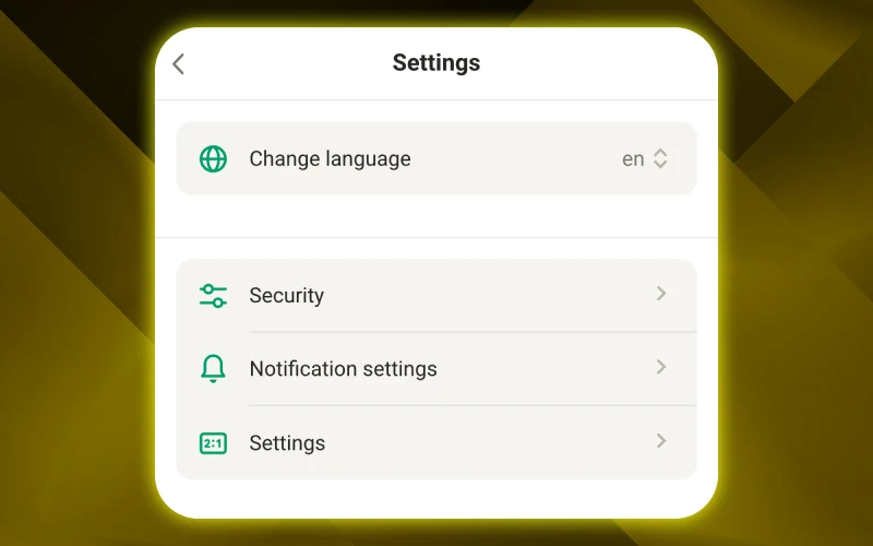 Parimatch allows you to customize your account settings.