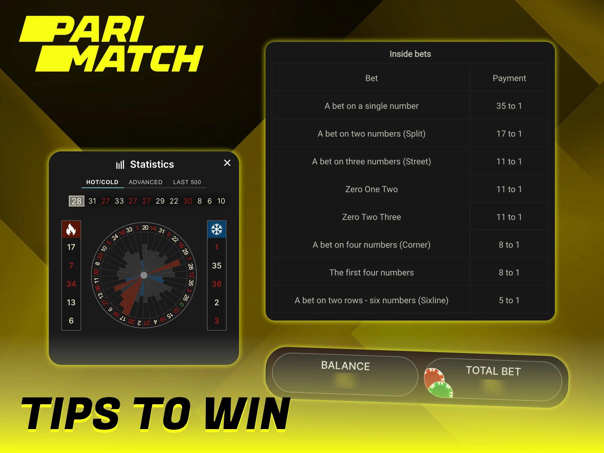 Parimatch provides unpredictable and fair results in roulette.