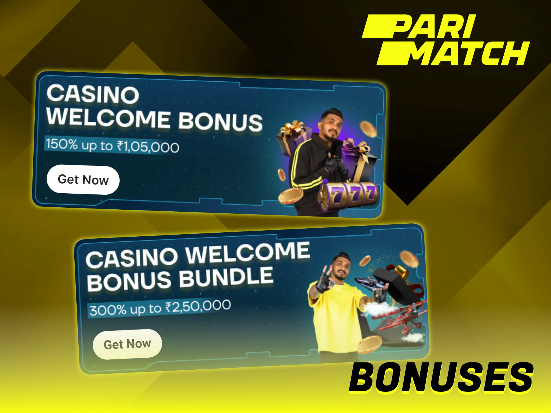 Receive a generous reward designed specifically for Parimatch slots.