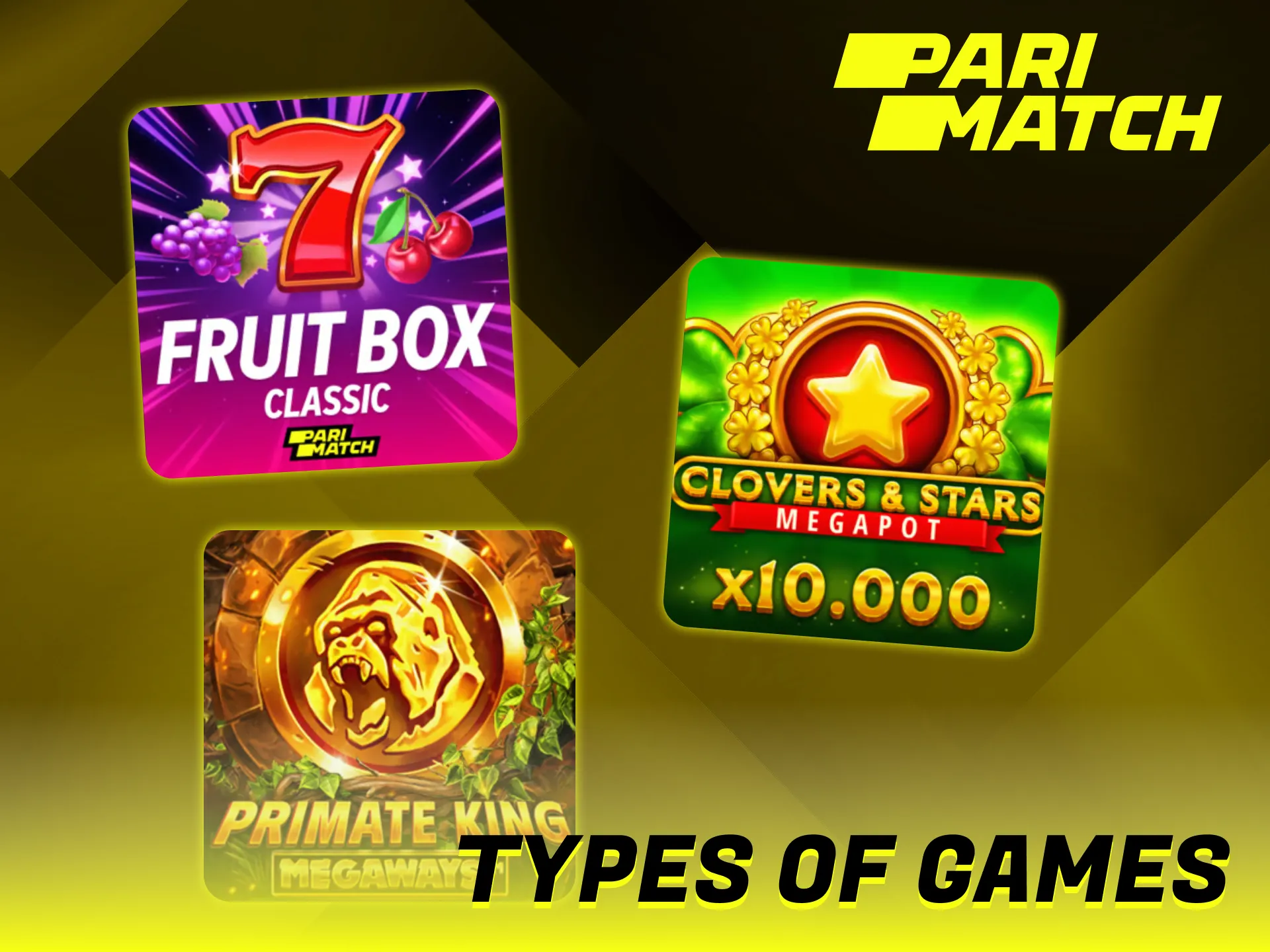 Parimatch offers a variety of slot game types.