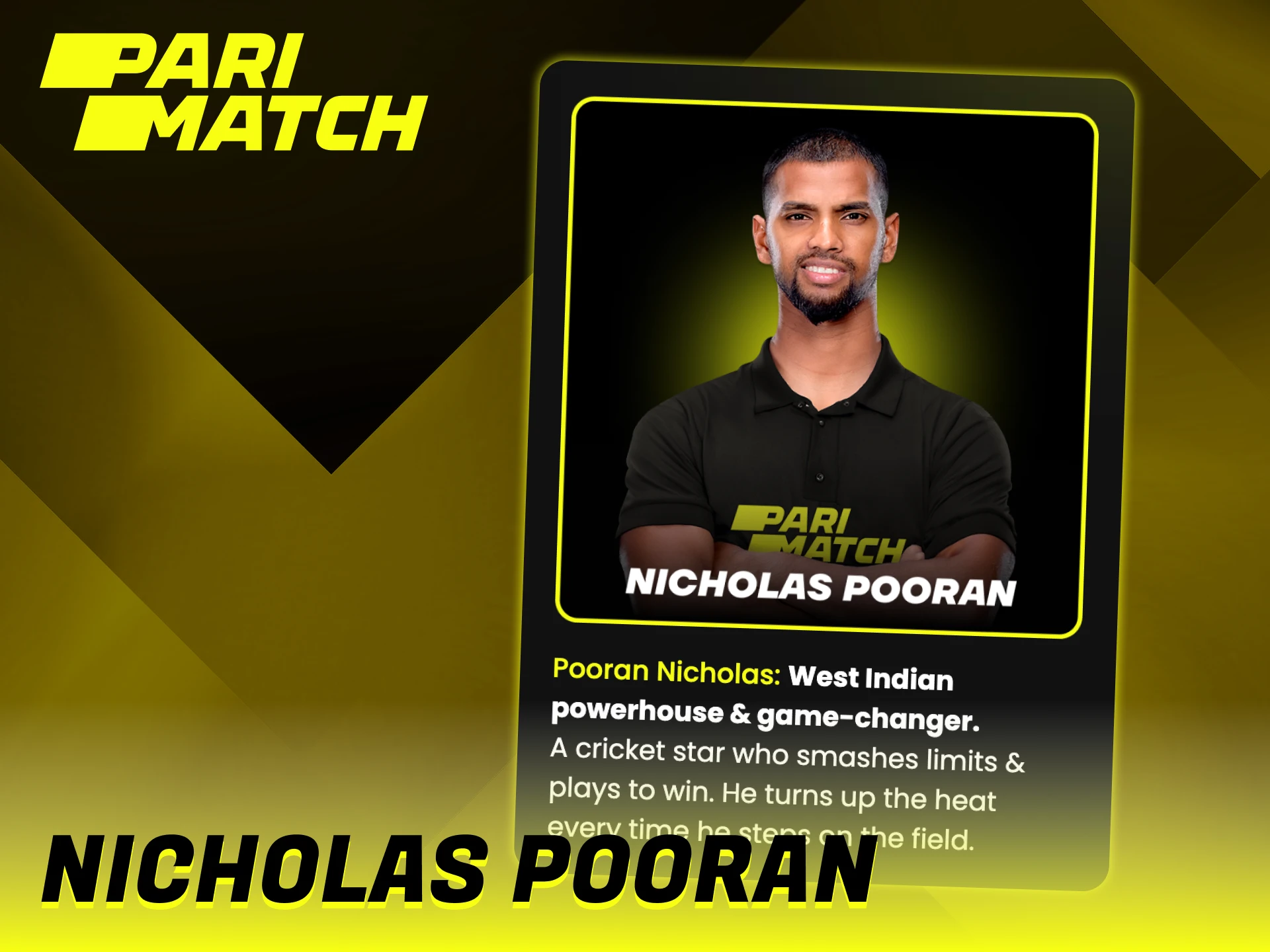Parimatch ambassador Nicholas Pooran is a talented batter.