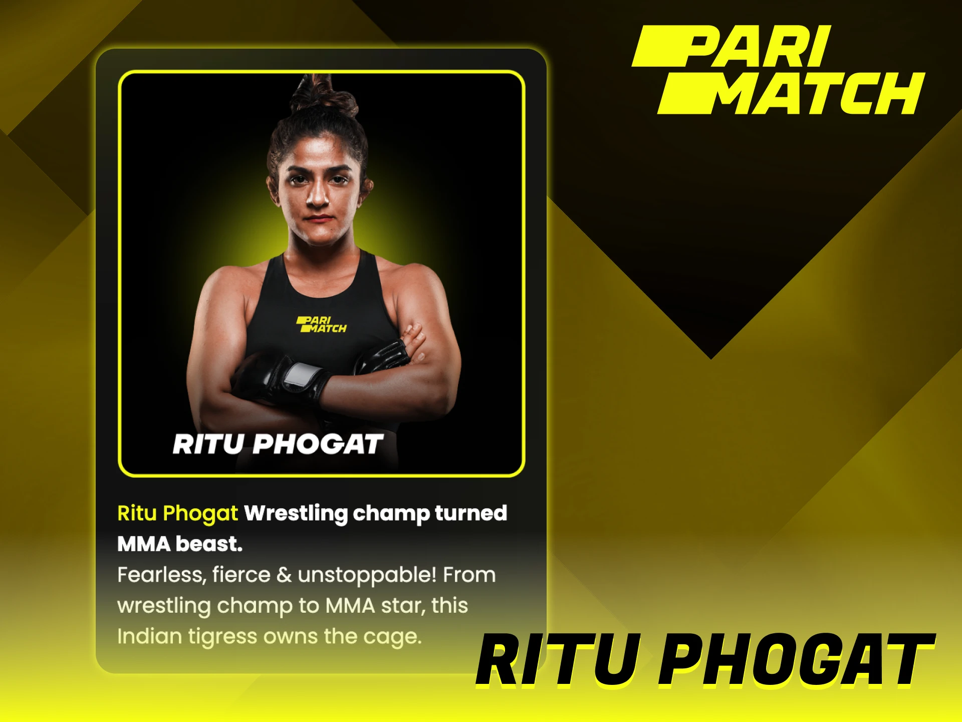 Ritu Phogat joined Parimatch as a brand ambassador.