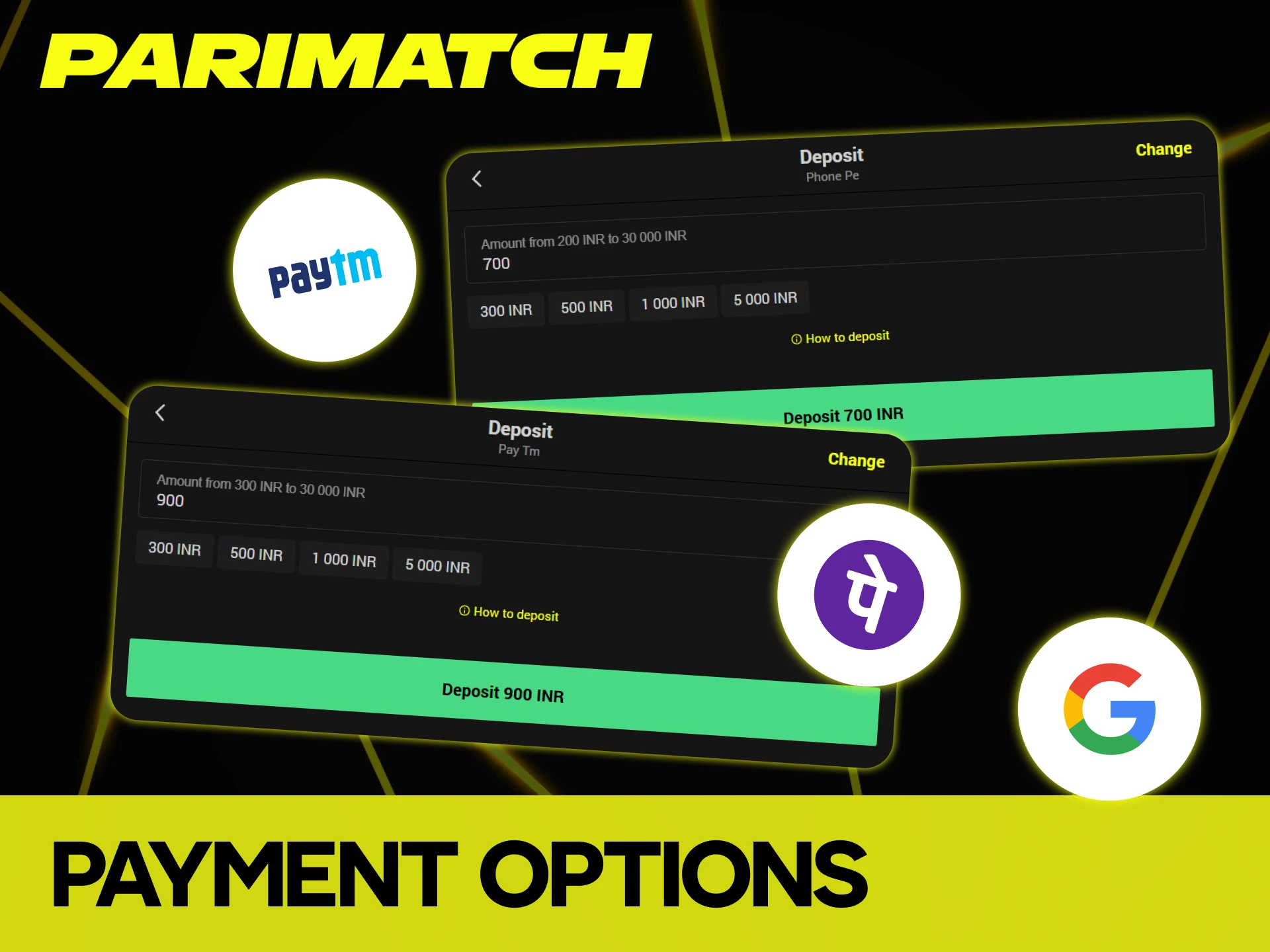 Parimatch supports fast payment methods for Indian users.