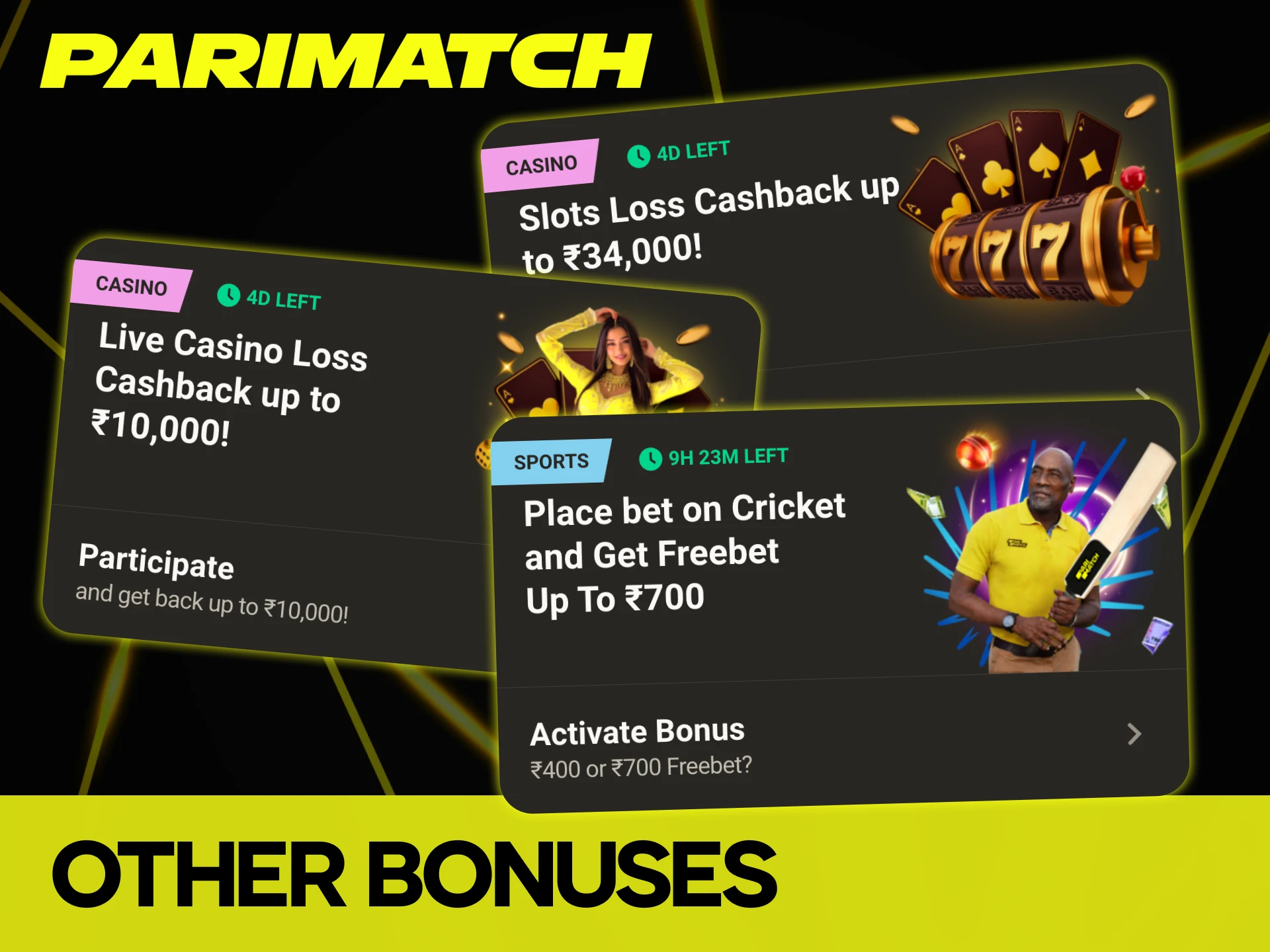 You can find a wide range of promotions at Parimatch.
