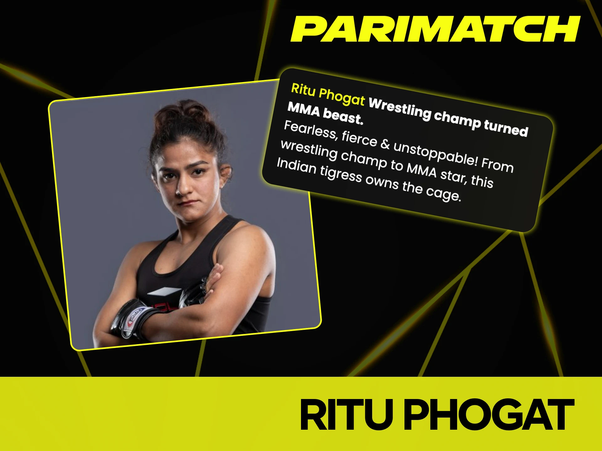 Ritu Phogat joined Parimatch as a brand ambassador.