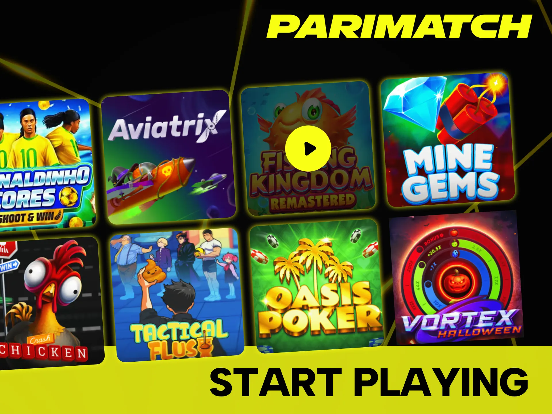 Start playing instant games is easy at Parimatch platform.