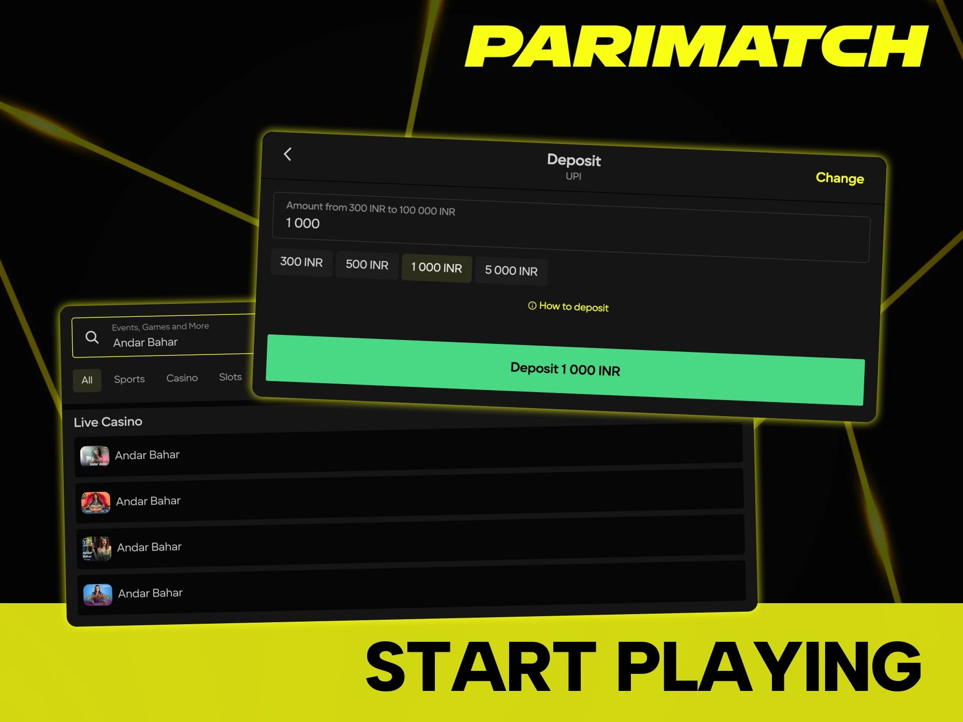 Follow the guide to start playing Andar Bahar at Parimatch.