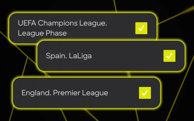 Parimatch platform covers top football leagues and tournaments.