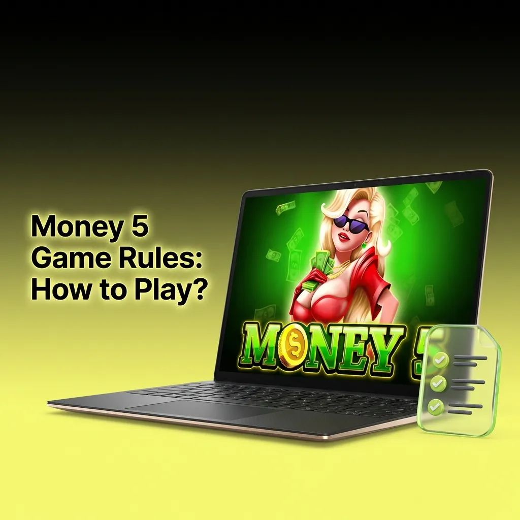 Money 5 instant win game grid showing number selection, bet controls, and payout multiplier table interface