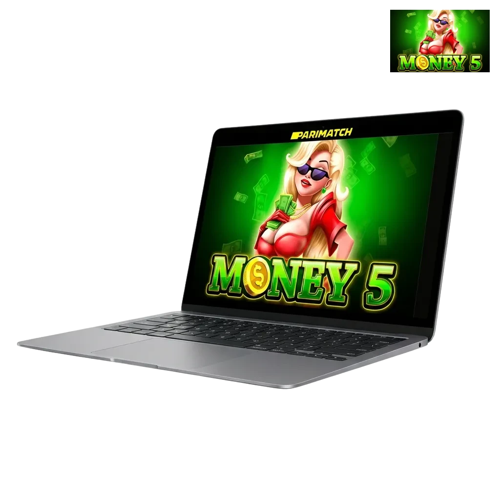 Money 5 casino game interface showing fast-paced gameplay with 94% RTP, available on Parimatch India with bonus offers