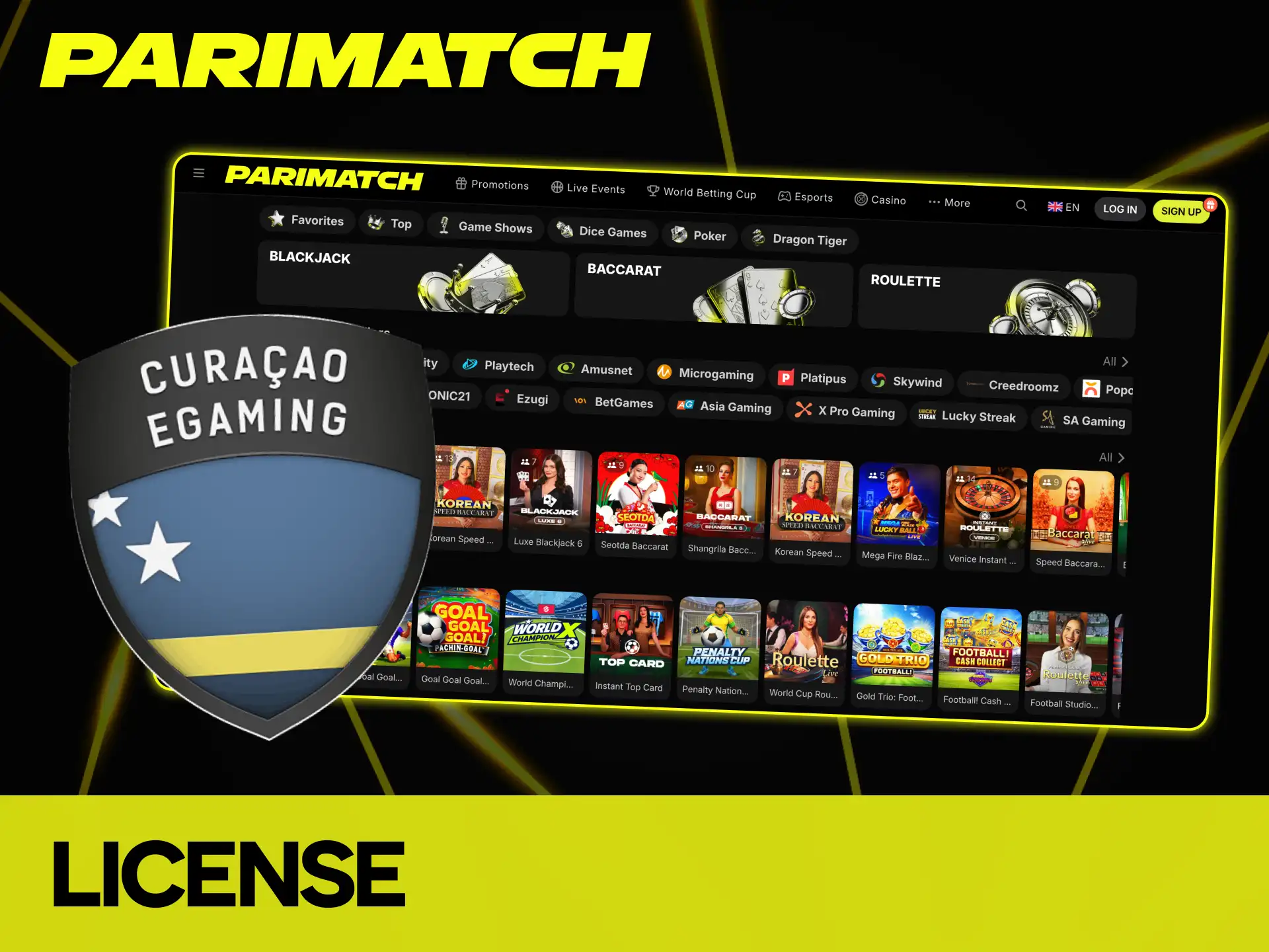 Parimatch operates under the auspices of the Curacao Gaming License.