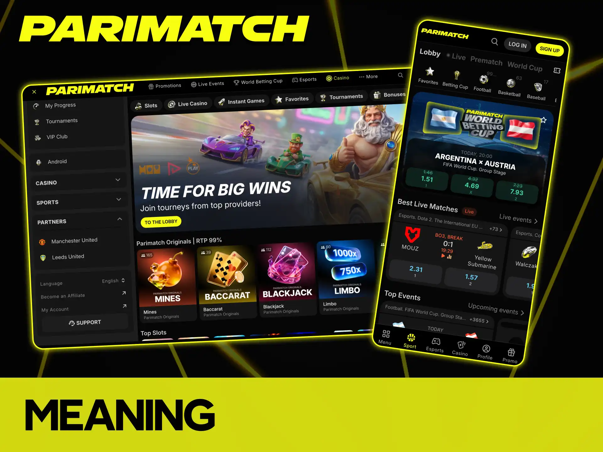 Check out about the name of Parimatch online casino.