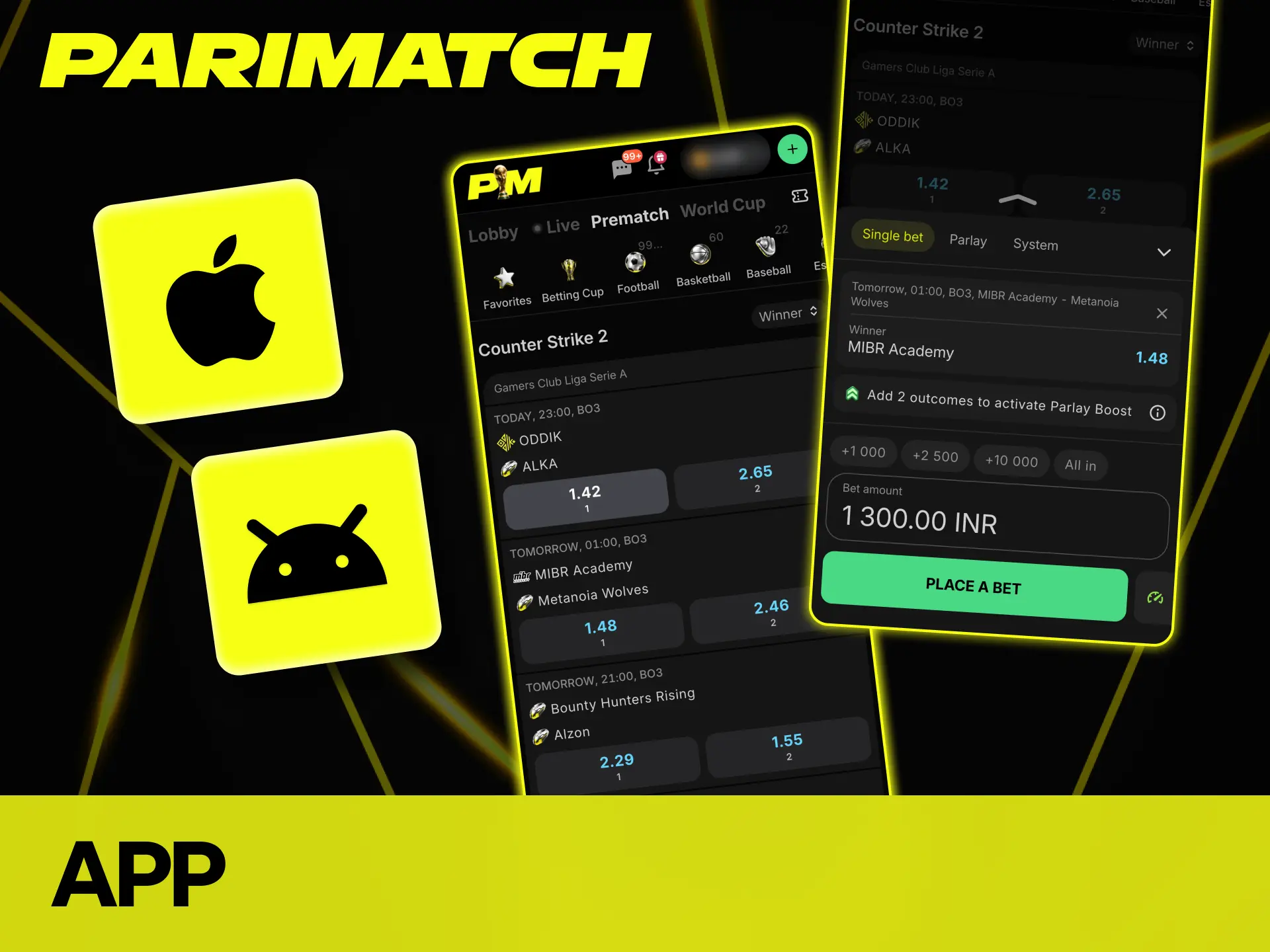 Download the Parimatch app for full CS2 betting access now.