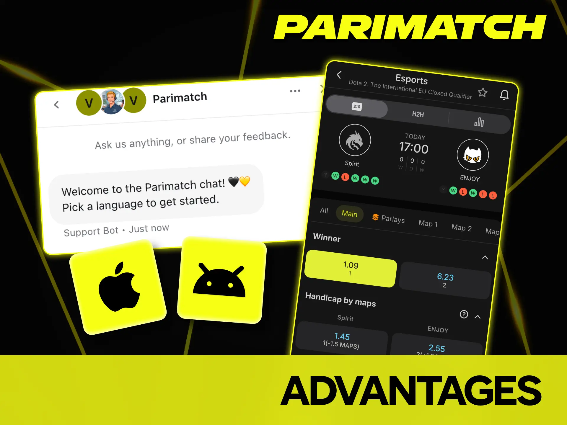 Discover unique advantages and start betting on Dota 2 with Parimatch.