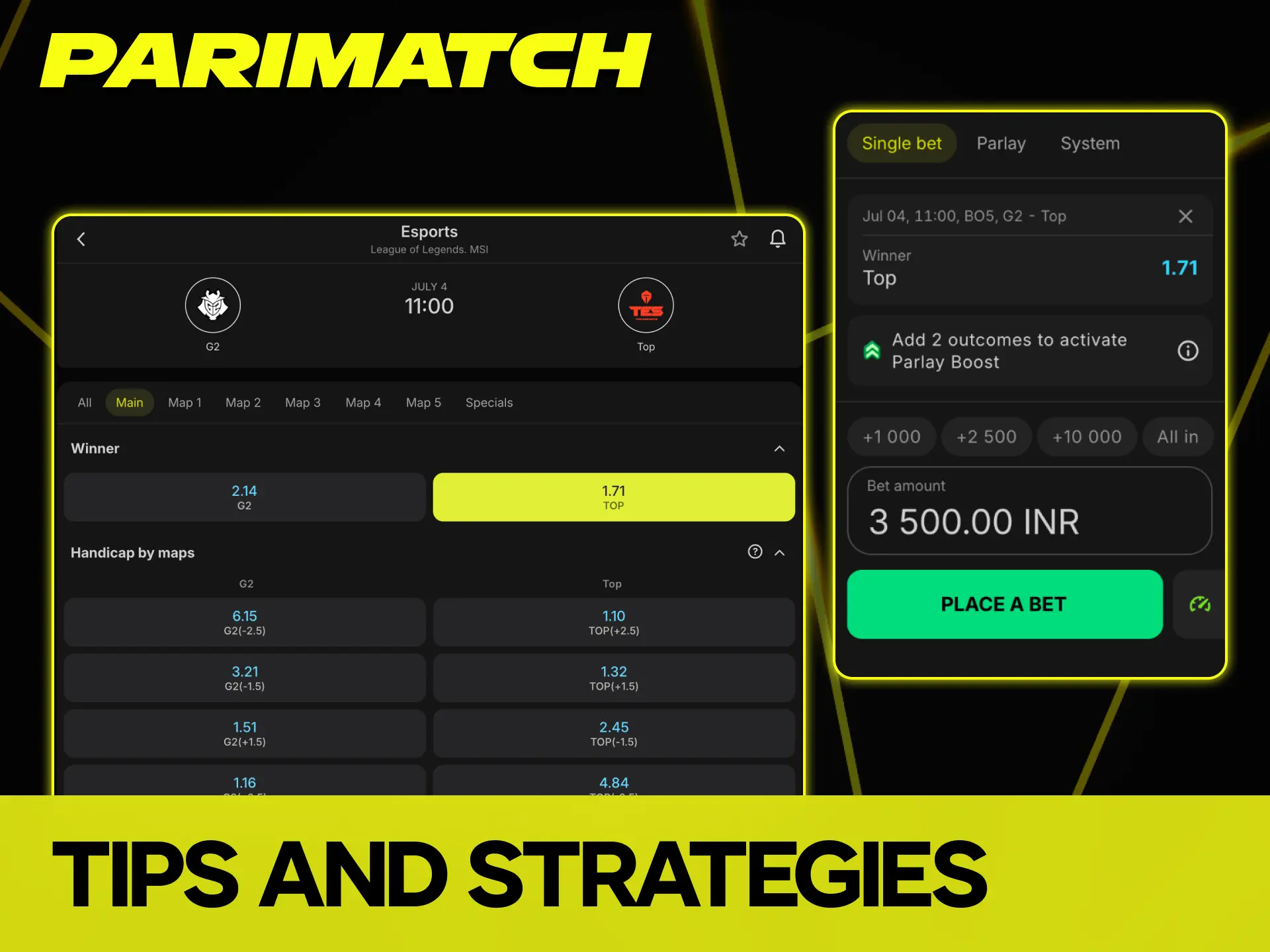 Improve your esports preparation and place smarter bets at Parimatch.