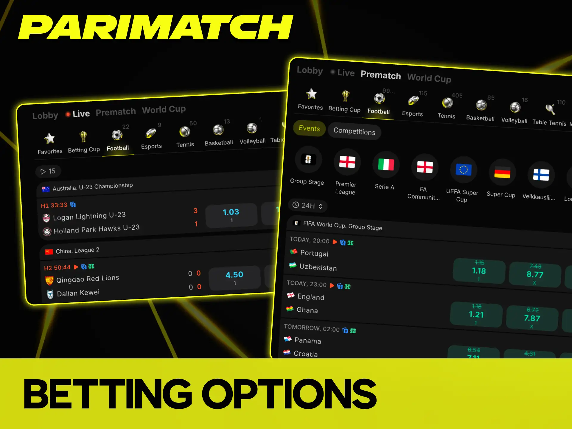 Discover multiple popular betting options today at Parimatch.