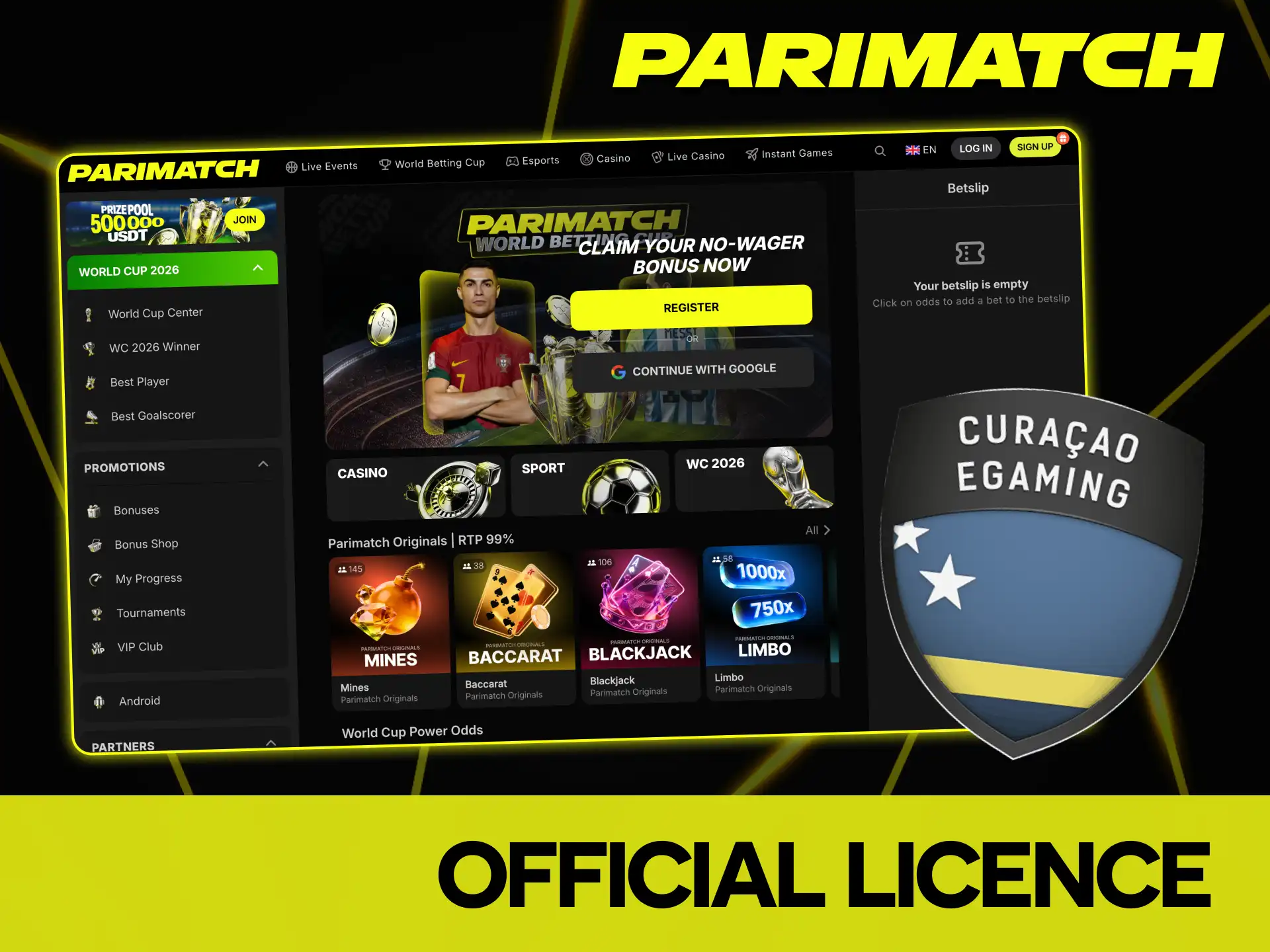 Trust fair play and certified game results at Parimatch casino.