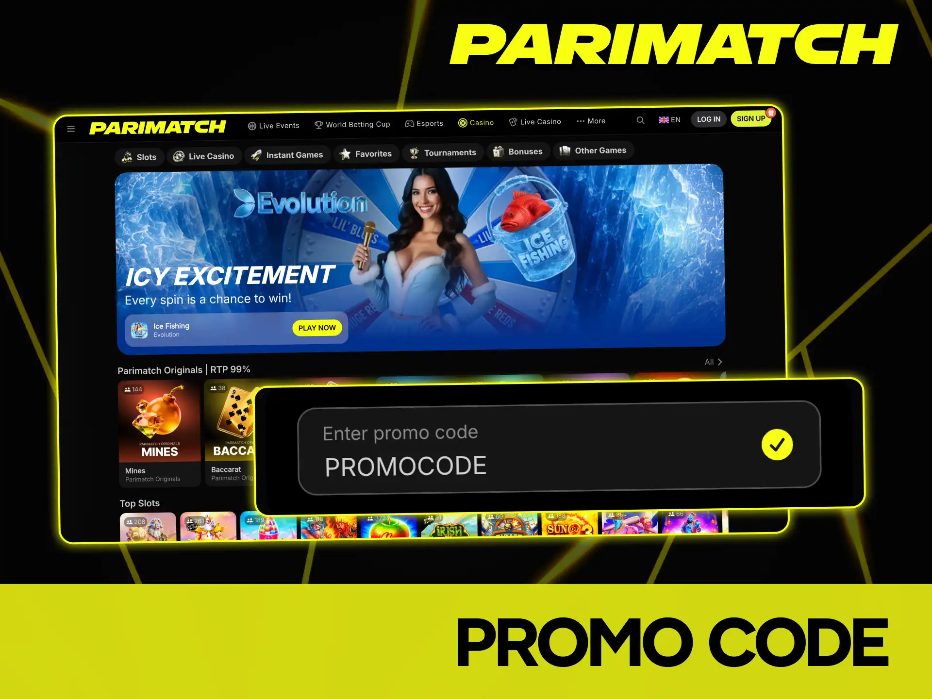 Visit the promotions section and claim your welcome bonus at Parimatch.