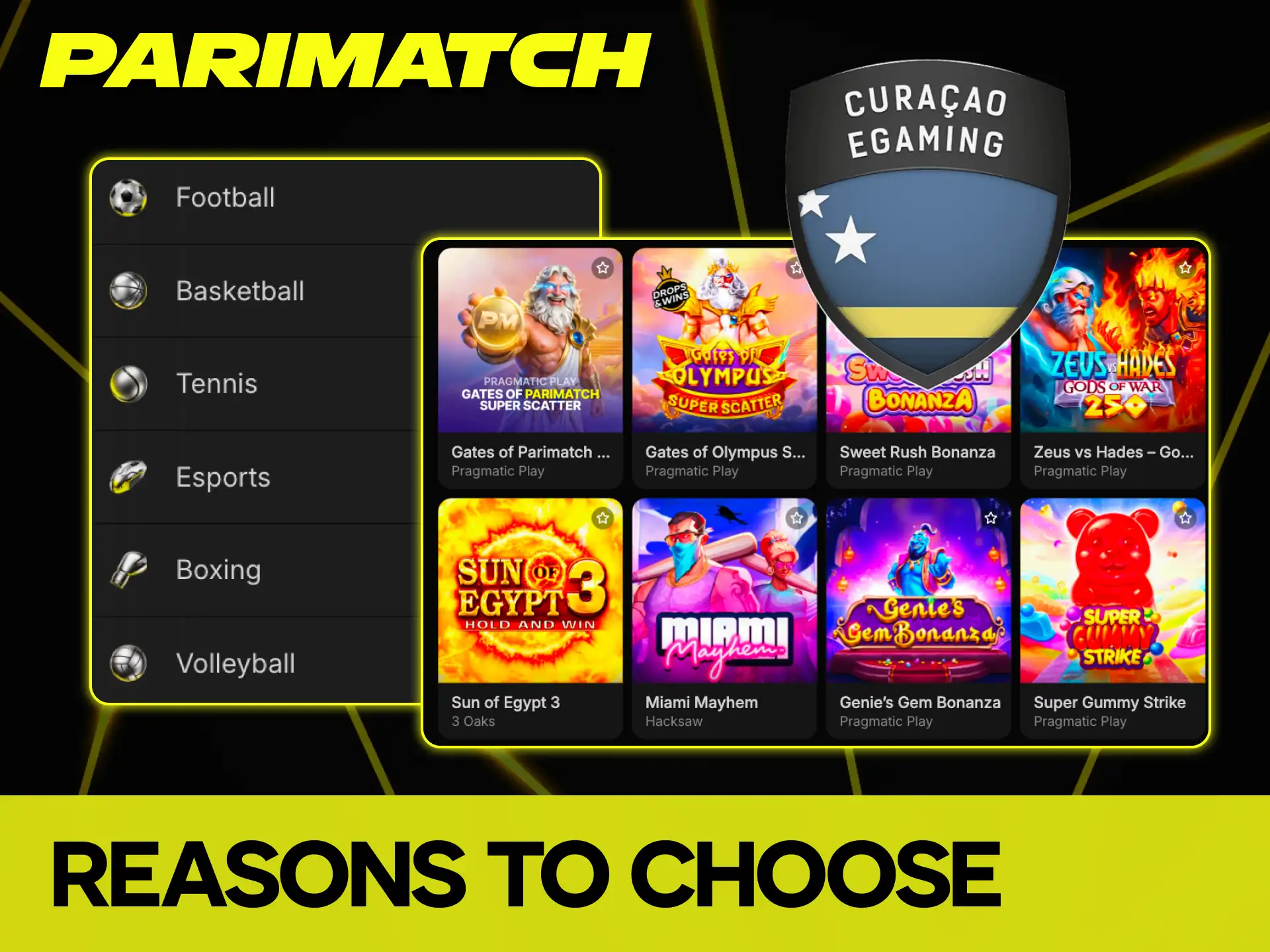 Play safely on a licensed and secure platform at Parimatch casino.