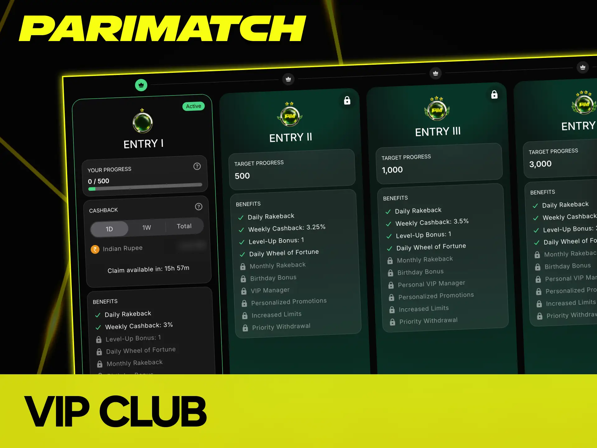 Join the Parimatch VIP Club to unlock exclusive premium benefits.