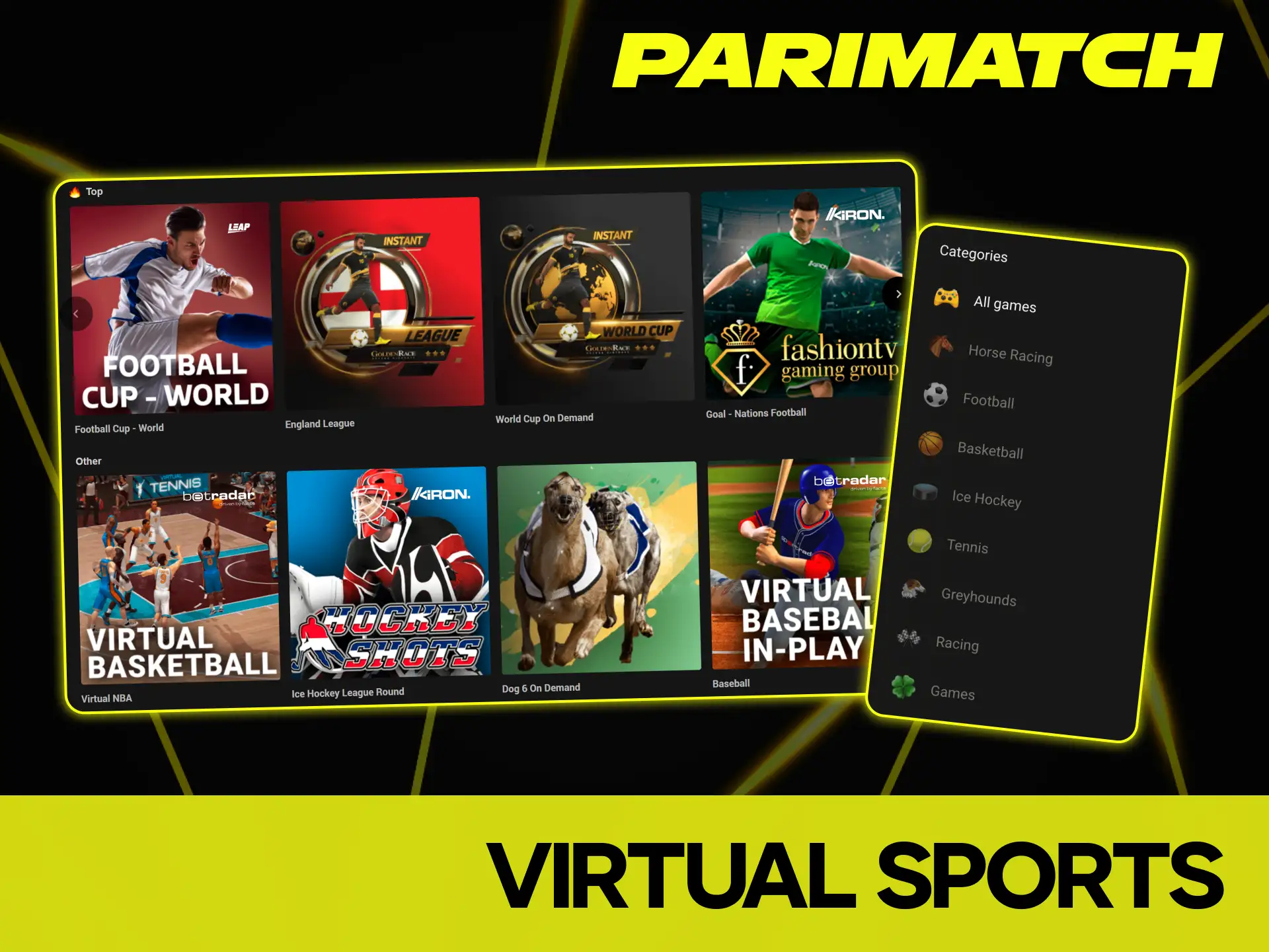 Enjoy fast paced virtual sports betting anytime at Parimatch.