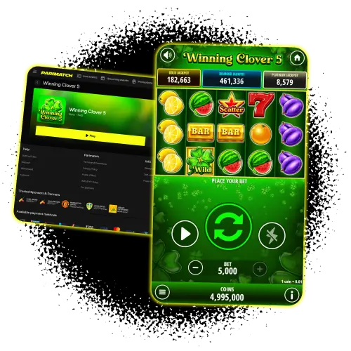 Enjoy the Winning Clover 5 slot on any device with the Parimatch multi-platform app.